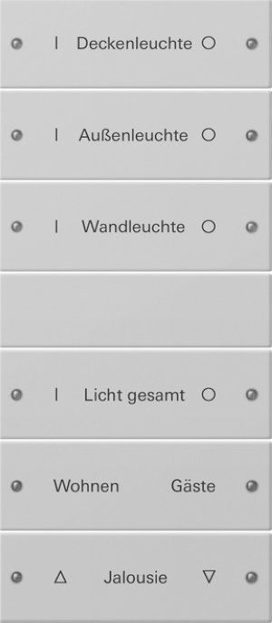 Preview: GIRA Wippenset 6f (3+3) beschr. 2206015