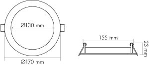 Preview: Nobile LED-PANEL-AUFBAU-300-Q-WEIß-20W-DTW, 1561301045