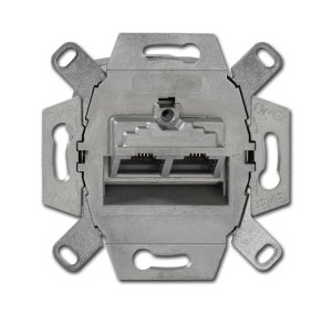 Busch-Jäger 0218/12-101 Unterputz-Einsätze, Datenkommunikation, UAE-Anschlussdose, Kat. 6, 2-fach, (0230-0-0411)