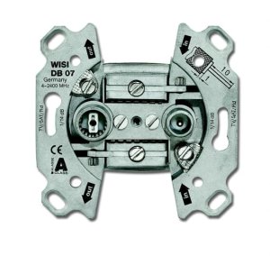 Busch-Jäger 0231-101 Unterputz-Einsätze, Datenkommunikation, Antennensteckdose, 2 Anschlüsse, Durchgangsdose, (0230-0-0268)