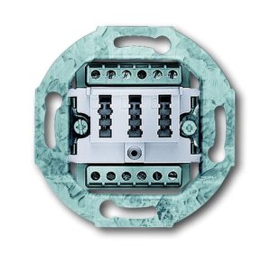 Busch-Jäger 0242/04 Unterputz-Einsätze, Datenkommunikation, TAE-Anschlussdose, 2x6/6 NFF, alpinweiß (0230-0-0389)