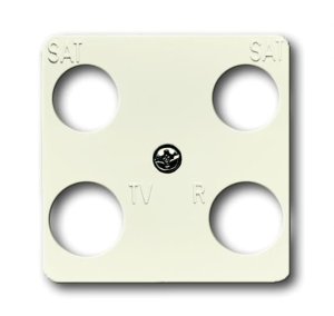 Busch-Jäger 1743-04-212 Busch-Duro 2000® SI, Datenkommunikation - Abdeckungen, Abdeckung für 4-fach Antennensteckdosen (Hirschmann), weiß (1753-0-8626)