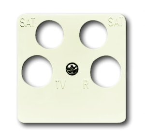 Busch-Jäger 1743/10-04-212 Busch-Duro 2000® SI, Datenkommunikation - Abdeckungen, Abdeckung für 4-fach Antennensteckdosen (Ankaro), weiß (1753-0-8634)