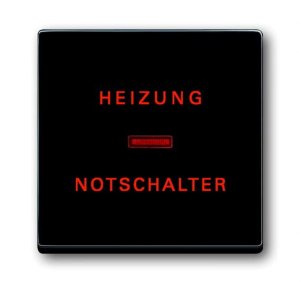 Busch-Jäger 1789 H-81 carat®, Wippen, Abdeckung mit Aufdruck "Heizung-Notschalter", anthrazit (1751-0-2929)