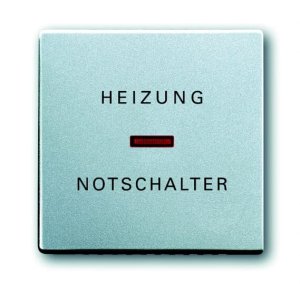 Busch-Jäger 1789 H-83 future® linear, Wippen, Abdeckung mit Aufdruck "Heizung-Notschalter", alusilber (1751-0-2955)