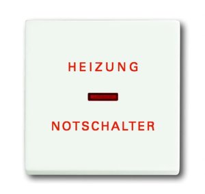 Busch-Jäger 1789 H-884 future® linear, Wippen, Abdeckung mit Aufdruck "Heizung-Notschalter", studioweiß matt (1751-0-3029)