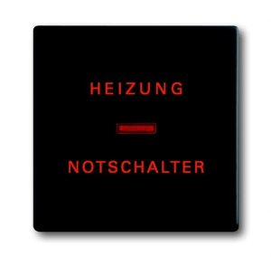 Busch-Jäger 1789 H-885 future® linear, Wippen, Abdeckung mit Aufdruck "Heizung-Notschalter", schwarz matt (1751-0-3043)