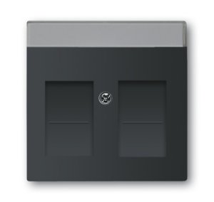 Busch-Jäger 1800-885 future® linear, Datenkommunikation - Abdeckungen, Abdeckung für Modular Jack mit Öffnungsschieber und Beschriftungsfeld, schwarz matt (1710-0-3910)