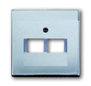 Busch-Jäger 1803-02-83 future® linear, Datenkommunikation - Abdeckungen, Abdeckung für UAE-Anschlussdosen, 2-fach, alusilber (1710-0-3610)