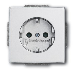 Busch-Jäger 20 EUC-83 future® linear, SCHUKO® Steckdosen, Steckdosen-Einsatz, alusilber (2011-0-3798)