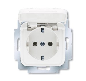 Busch-Jäger 20 EUK-214 Reflex SI, SCHUKO® Steckdosen, Steckdose mit Klappdeckel, alpinweiß (2018-0-0778)