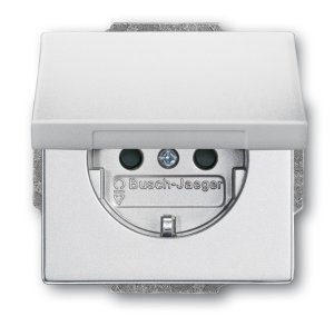 Busch-Jäger 20 EUK-83 future® linear, SCHUKO® Steckdosen, Steckdose mit Klappdeckel, alusilber (2018-0-1487)