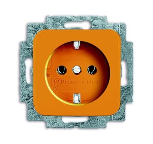 Busch-Jäger 20 EUCKS-14-212 Busch-Duro 2000® SI, SCHUKO® Steckdosen, Steckdose mit Kinderschutz ohne Aufdruck, orange, orange (2013-0-5310)
