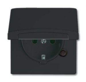 Busch-Jäger 20 EUGK-35-101 Allwetter 44®, wassergeschützt (IP 44), SCHUKO® Steckdosen, Steckdose mit Klappdeckel, anthrazit (2064-0-0290)