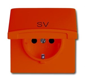 Busch-Jäger 20 EUGKB-14-101 Allwetter 44®, wassergeschützt (IP 44), SCHUKO® Steckdosen, Steckdose mit Klappdeckel, orange (ZSV) RAL 2004 (2064-0-0297)
