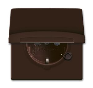 Busch-Jäger 20 EUGKB-31-101 Allwetter 44®, wassergeschützt (IP 44), SCHUKO® Steckdosen, Steckdose mit Klappdeckel, braun (2064-0-0291)