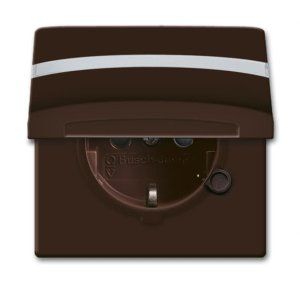 Busch-Jäger 20 EUGKBN-31-101 Allwetter 44®, wassergeschützt (IP 44), SCHUKO® Steckdosen, Steckdose mit Klappdeckel und Beschriftungsfeld, braun (2064-0-0298)