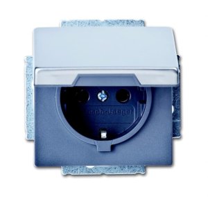 Busch-Jäger 20 EUK-866 pur edelstahl, SCHUKO® Steckdosen, Steckdose mit Klappdeckel, edelstahl (2018-0-1490)