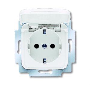 Busch-Jäger 20 EUKB-214 Reflex SI, SCHUKO® Steckdosen, Steckdose mit Klappdeckel und erh. Berührungsschutz, alpinweiß (2013-0-5314)
