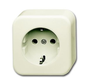 Busch-Jäger 2300 EAP-09-503 Busch-Duro 2000® AP, SCHUKO® Steckdosen, Steckdose, 1-fach, weiß (2041-0-0135)