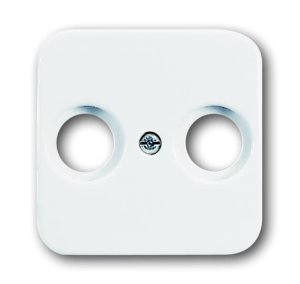 Busch-Jäger 2531-214 Reflex SI, Datenkommunikation - Abdeckungen, Abdeckung für Antennensteckdosen mit 2 Anschlüssen, alpinweiß (1724-0-0897)