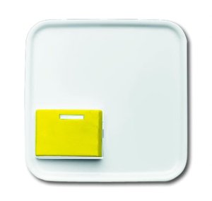 Busch-Jäger 2548-642 D-214 Reflex SI, Krankenhaus-Systeme Ackermann, clino opt 99, Abstelltaster mit LED-Erinnerungslampe, Taste gelb, alpinweiß (1724-0-2720)