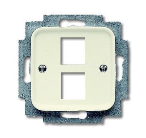 Busch-Jäger 2561-02-212 Busch-Duro 2000® SI, Datenkommunikation - Abdeckungen, Abdeckung für 2 Modular Jack, weiß (1753-0-3957)