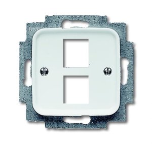 Busch-Jäger 2561-02-214 Reflex SI, Datenkommunikation - Abdeckungen, Abdeckung für 2 Modular Jack, alpinweiß (1753-0-3965)