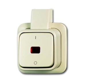 Busch-Jäger 2601/2 SKAP Busch-Duro 2000® AP, Schalter/Taster, Wippkontrollschalter mit Glimmlampe, 2-polig, weiß (1052-0-0133)