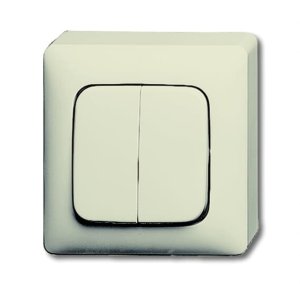 Busch-Jäger 2601/5-32 Busch-Duro 2000® AP, Schalter/Taster, Wippschalter mit beiliegender Bodenplatte (Serienschalter), weiß (1042-0-0951)