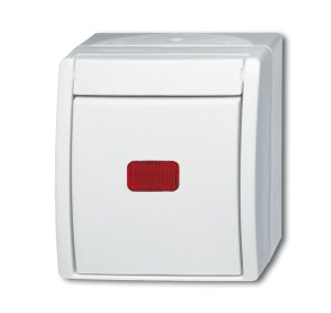 Busch-Jäger 2601/6 SKW-54 ocean® (IP 44), Schalter/Taster, Wippkontrollschalter mit Glimmlampe, alpinweiß (1085-0-1622)
