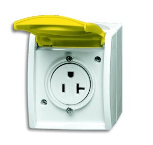 Busch-Jäger 3016 EWN-54 ocean® (IP 44), SCHUKO® Steckdosen, Busch-Nema-Steckdose, 20 A, alpinweiß (2124-0-0026)