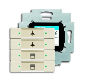 Busch-Jäger 6127/01-82 UP-Sensoren für KNX, UP-Sensoren solo®, Tastsensor, 4-fach mit Busankoppler, elfenbeinweiß (6117-0-0197)