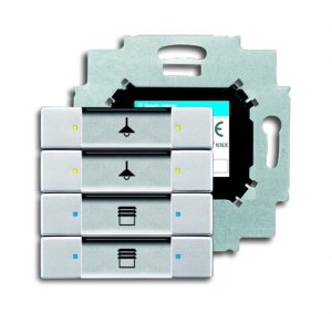 Busch-Jäger 6127/01-83 UP-Sensoren für KNX, UP-Sensoren future® linear, Tastsensor, 4-fach mit Busankoppler, alusilber (6117-0-0198)
