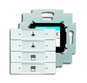 Busch-Jäger 6127/01-84 UP-Sensoren für KNX, UP-Sensoren solo®, Tastsensor, 4-fach mit Busankoppler, studioweiß (6117-0-0199)