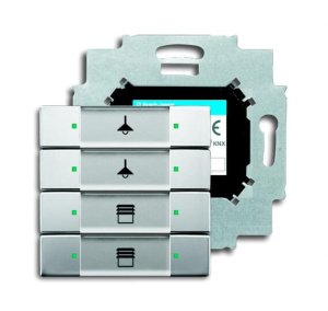 Busch-Jäger 6127/01-866 UP-Sensoren für KNX, UP-Sensoren pur edelstahl, Tastsensor, 4-fach mit Busankoppler, edelstahl (6117-0-0204)