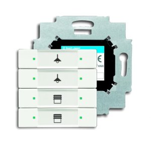 Busch-Jäger 6127/01-884 UP-Sensoren für KNX, UP-Sensoren future® linear, Tastsensor, 4-fach mit Busankoppler, studioweiß matt (6117-0-0207)