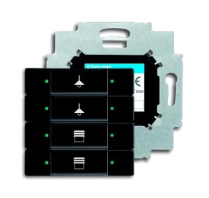 Busch-Jäger 6127/01-885 UP-Sensoren für KNX, UP-Sensoren future® linear, Tastsensor, 4-fach mit Busankoppler, schwarz matt (6117-0-0208)