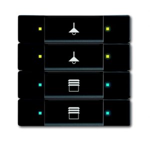 Busch-Jäger 6127/02-885 UP-Sensoren für KNX, UP-Sensoren future® linear, Tastsensor, 4/8-fach, Multifunktion, schwarz matt (6117-0-0220)