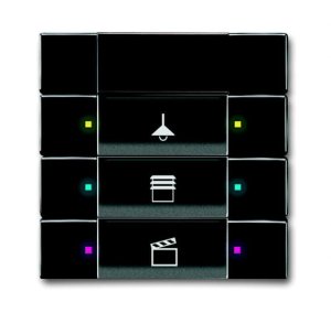 Busch-Jäger 6129/01-81 UP-Sensoren für KNX, UP-Sensoren future® linear, Tastsensor, 3/6-fach mit Infrarot, anthrazit (6135-0-0142)