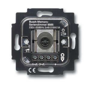Busch-Jäger 6565 U Busch-Dimmer®, UP-Geräte, Seriendimmer,min. 2x40 W/VA, max. 2x315 W/VA, (6565-0-0056)