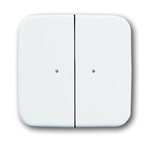 Busch-Jäger 6732-214 Busch-Funkcontrol, Bedienelemente Reflex SI, Wandsender WAVELINE 2-fach, alpinweiß (6730-0-0047)