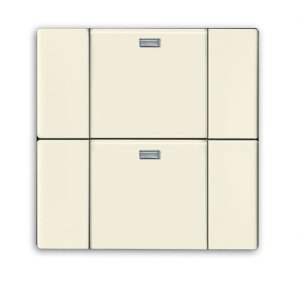 Busch-Jäger 6732-82 Busch-Funkcontrol, Bedienelemente future® linear, Wandsender WAVELINE 2-fach, elfenbeinweiß (6730-0-0049)