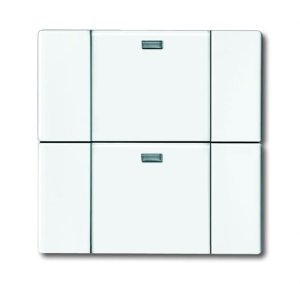 Busch-Jäger 6732-84 Busch-Funkcontrol, Bedienelemente future® linear, Wandsender WAVELINE 2-fach, studioweiß (6730-0-0055)