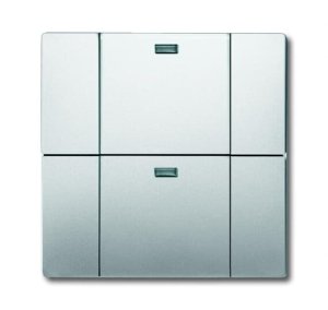 Busch-Jäger 6732-866 Busch-Funkcontrol, Bedienelemente pur edelstahl, Wandsender WAVELINE 2-fach, edelstahl (6730-0-0058)