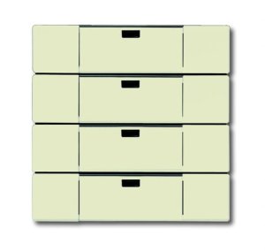 Busch-Jäger 6733-82 Busch-Funkcontrol, Bedienelemente future® linear, Wandsender WAVELINE 4-fach, elfenbeinweiß (6730-0-0050)