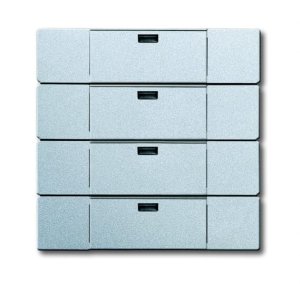 Busch-Jäger 6733-83 Busch-Funkcontrol, Bedienelemente future® linear, Wandsender WAVELINE 4-fach, alusilber (6730-0-0053)