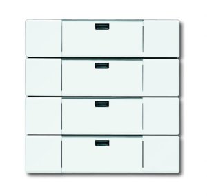 Busch-Jäger 6733-84 Busch-Funkcontrol, Bedienelemente future® linear, Wandsender WAVELINE 4-fach, studioweiß (6730-0-0056)
