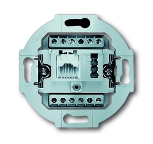 Busch-Jäger UAE 8(6)TAE 6 F+N Unterputz-Einsätze, Datenkommunikation, UAE-TAE-Anschlussdose, weiß (0230-0-0381)