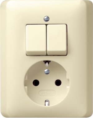 Gira 017501 Kombination SCHUKO Serie Standard 55 Cremeweiss